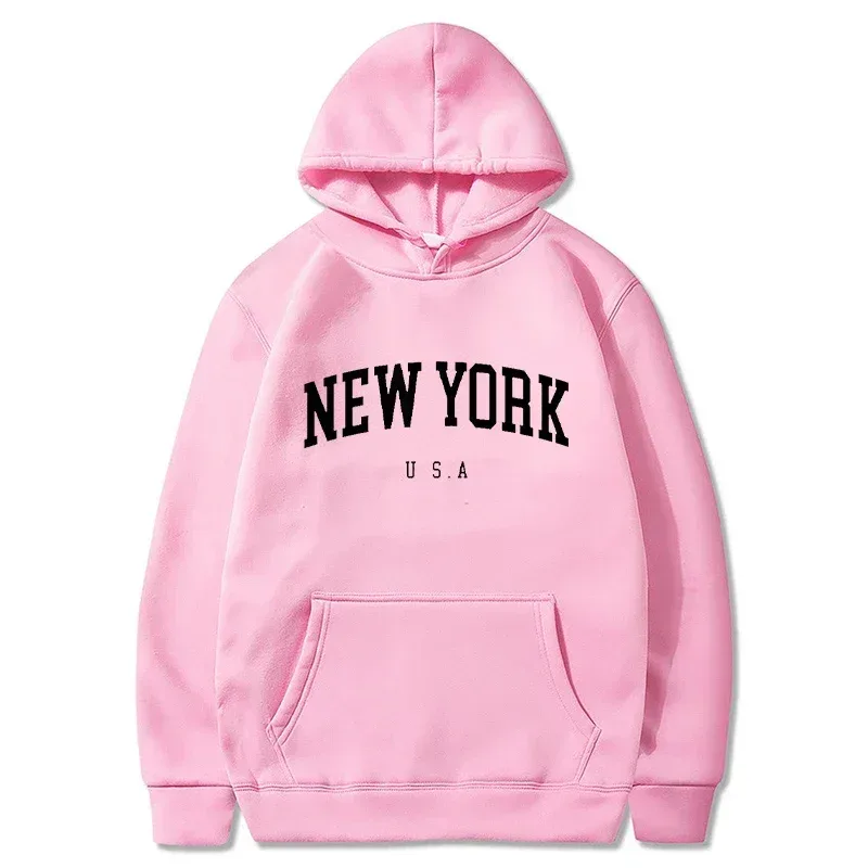Women New York U.S.A City Hoodies Fashion Letter Printed Graphic Sweatshirts Loose CasuaMen l Harajuku Hooded Pullover Sportwear — image 16