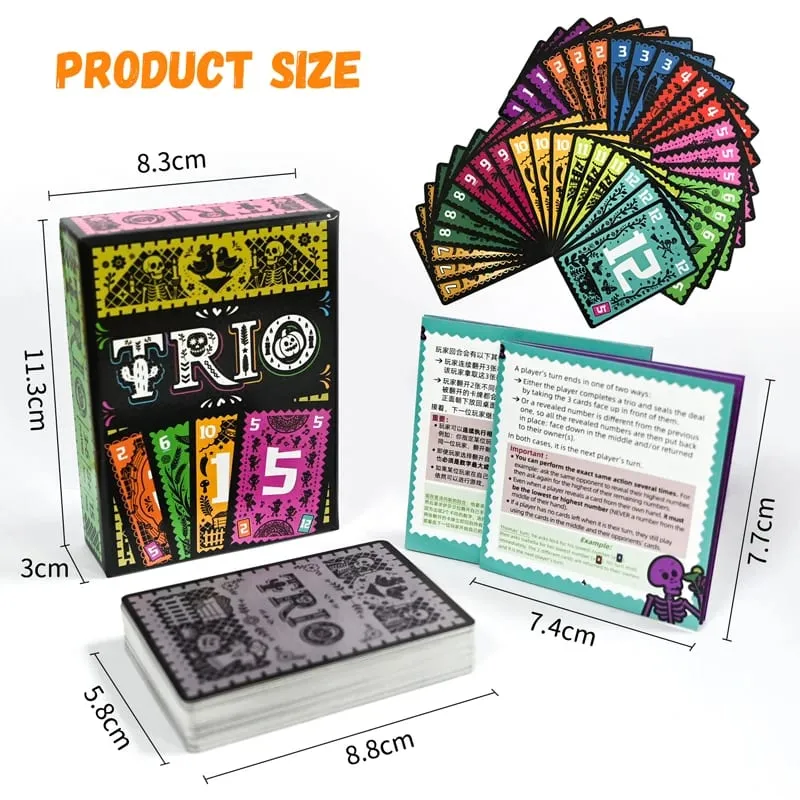 Trio Memory Challenge Bilingual Strategic Card Game Brain Training Activity for Family Party Group Fun Board Game Toys — image 6