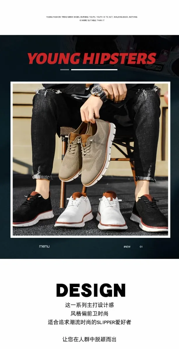 Men's Casual Dress Shoes Fashion Walking Sneakers Mesh Business Oxfords Work Lightweight Soft Sole — image 7