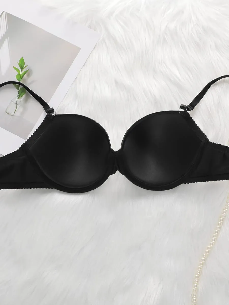 The Best-selling Sexy Gathering Solid color bra underwear with adjustable waist circumference Two-piece Women Underwear Set 2374