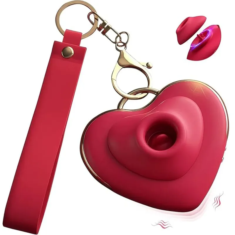 Sex Toys Mini Portable Heart-Shaped Tongue Licking Sucking Massager Powerful G-Spot Clitoral Nipple Stimulator Adult Toy for Women