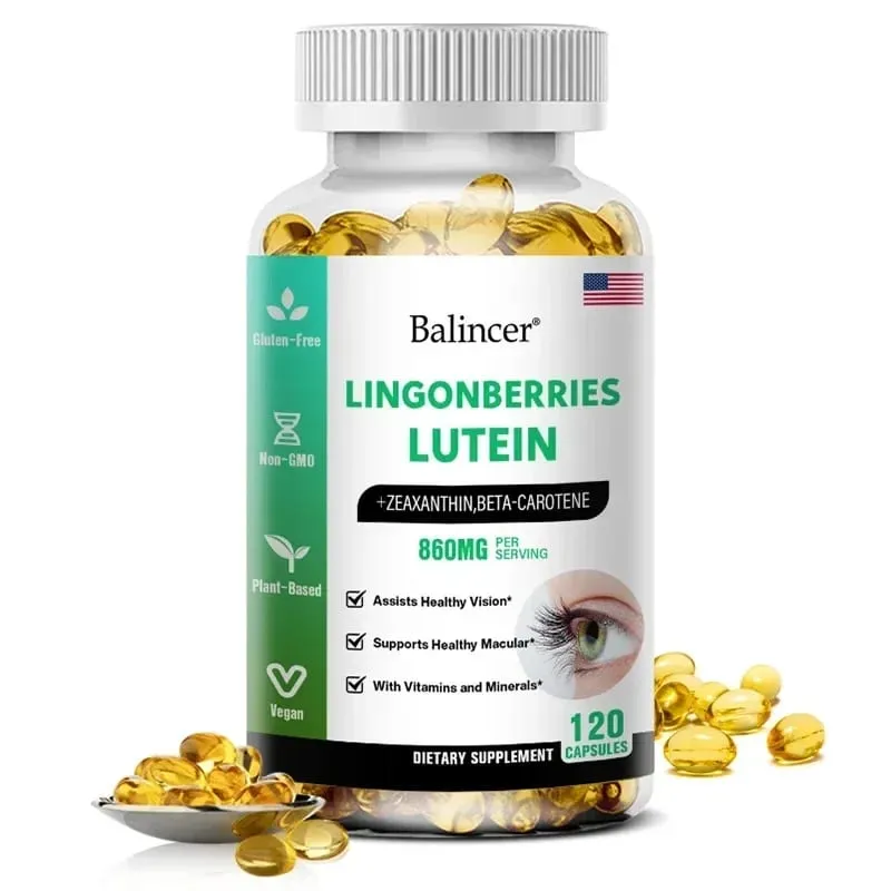 Capsules de lutéine Balincer avec supplément diététique de vitamine zéaxanthine pour le soutien de la santé oculaire 120/60/30 gélules faciles à avaler