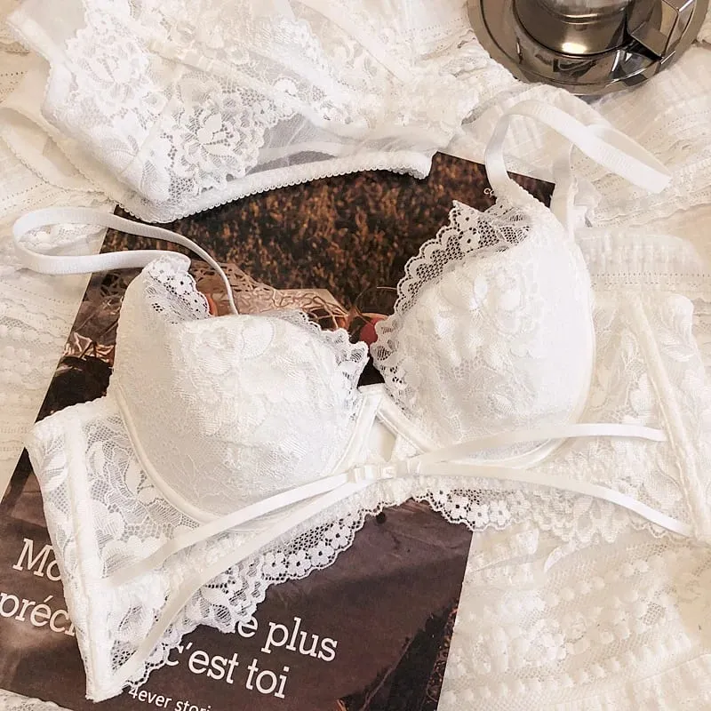 Ensemble de soutien-gorge Push Up ajouré pour femmes, sous-vêtements d'été, bonnet fin, Sexy, dentelle française brodée, Bralette confortable, ensembles de Lingerie — image 10