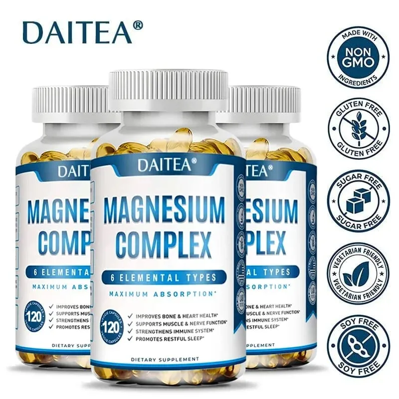 Magnesium Complex Capsules - Muscle and Cardiovascular Health Supplement Sleep Stress and Anxiety Formula — image 1