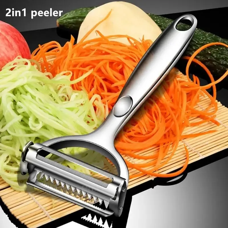High Quality Stainless Steel Potato Cucumber Carrot Grater Julienne Peeler Vegetables Fruit Peeler Vegetable Slicer — image 3
