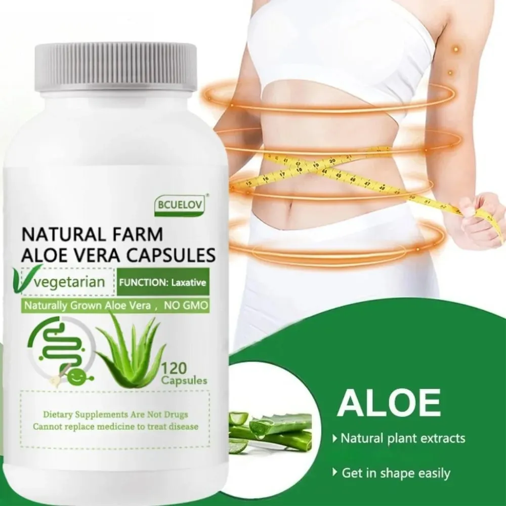 Aloe Vera Extract Capsules - Helps Cleanse and Detoxify The Colon Burn Fat Maintain Stomach Acid Balance and Boost Immunity — image 1