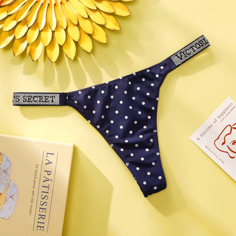 Victoria Secret Women Polka Dot Lace Bikini Cheeky Panties Set Breathable Cotton Hipster Underwear Thong Hipster Seamless — image 5