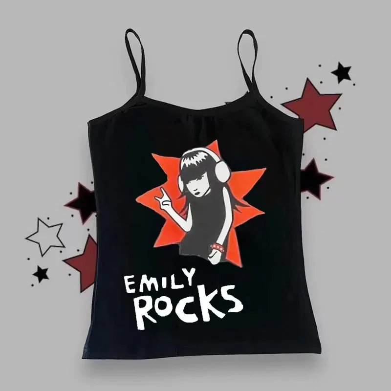Pambabaeng Gothic Spider Web Print Cami Tank Top na walang manggas na Spaghetti Strap Y2K Slim Cropped Camisole Dark Punk Streetwear Tops — image 13