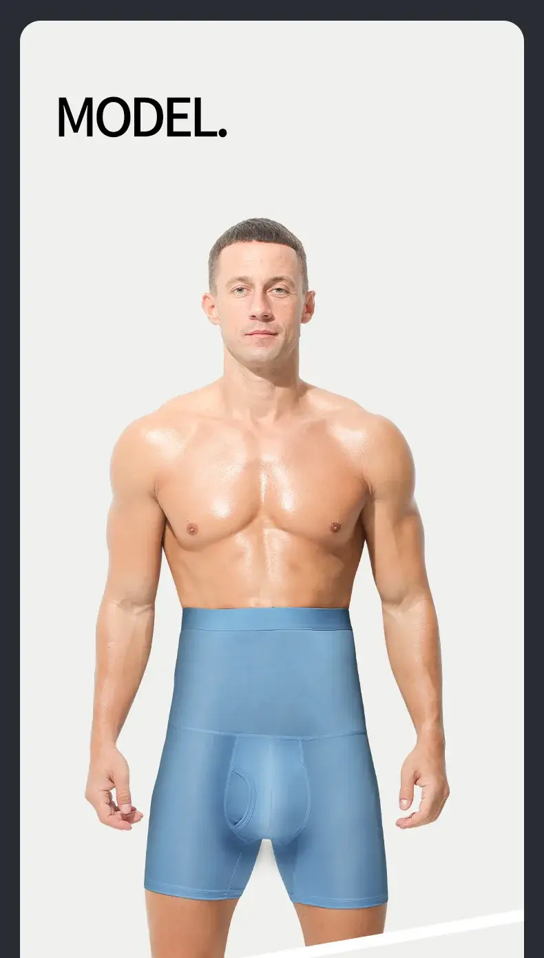 Sportunterwäsche für Herren: hoch taillierte, gürtelgeschwungene, große, verlängerte Shorts, die nicht an den Beinen scheuert, die Taille schützt und flach geschnitten ist — image 10
