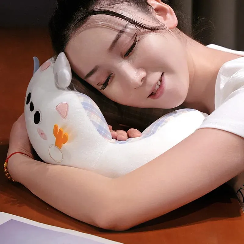 Hump Pillow Adult Children Travel Pillow Soft Short Plush Cartoon Portable Outdoor Nap Flight Neck Pillow Nursing Cushion — image 3