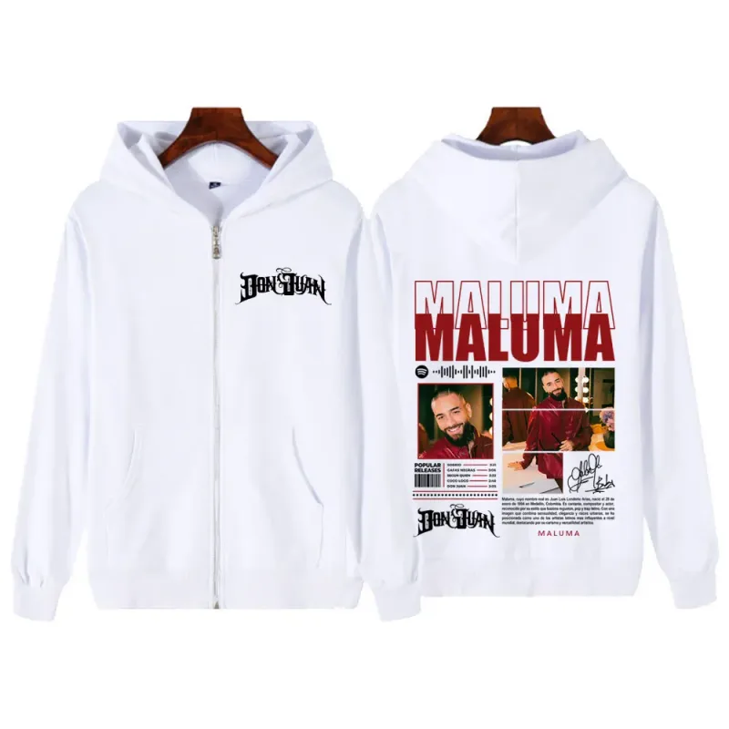 Rapper MALUMA Tour 2025 Graphic Zip Up Hoodie Men's Women Fashion Hip-hop Pullover Long-sleeved Thick Casual Zipper Sweatshirts — image 3