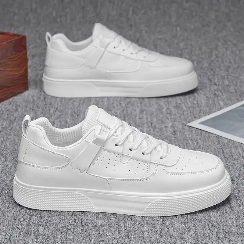 Men's White Black Casual Sneakers Thick Sole Platform Skateboard Shoes Fashion Breathable Streetwear Men's Sports Shoes — image 1