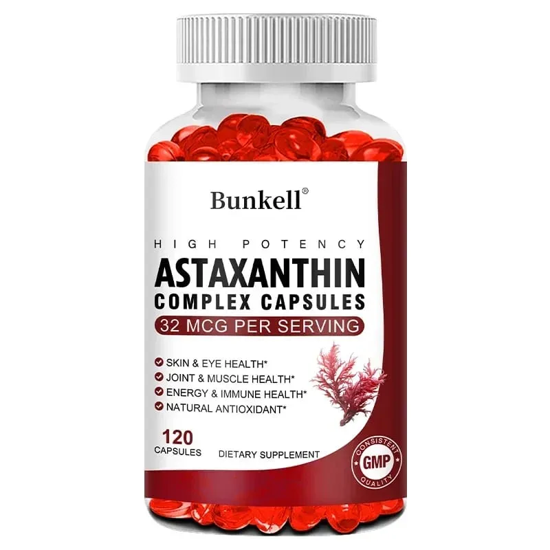 Astaxanthin Complex Capsules - with Fish Oil Antioxidant Supports Vision Eye and Skin Muscle Joint and Immune Health