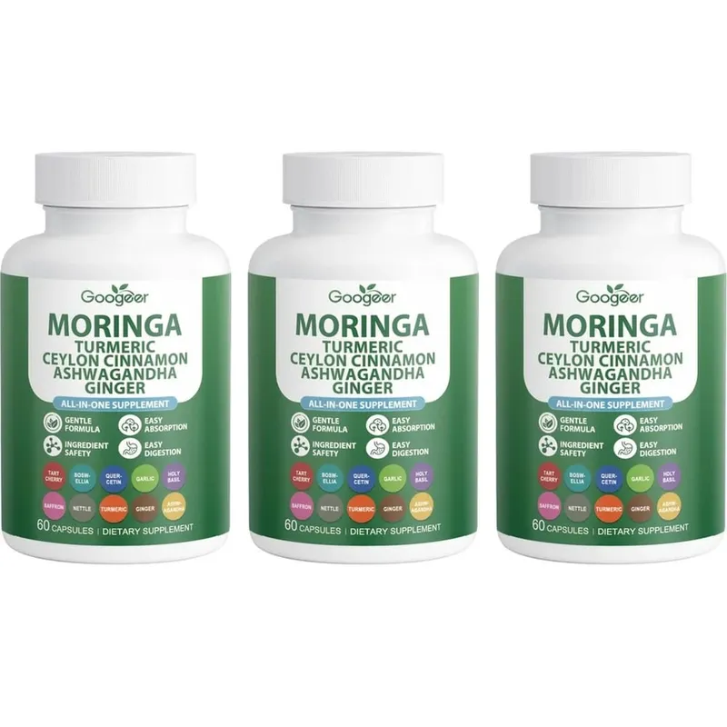 Googeer Moringa Turmeric Capsules All-in-one for Joint Health Support with Ashwagandha Ginger and Ceylon Cinnamon 60 Capsules — image 9