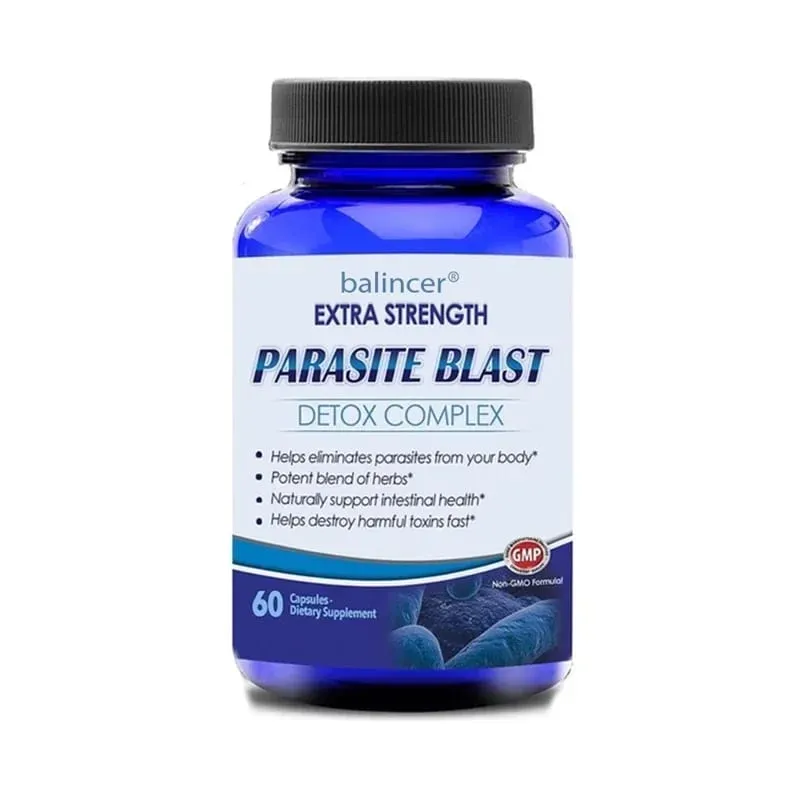 Complesso detergente per il corpo disintossicante dai parassiti con mirtillo rosso, zinco e aglio, supporto per la pulizia della salute dell'intestino, miglioramento del sistema immunitario