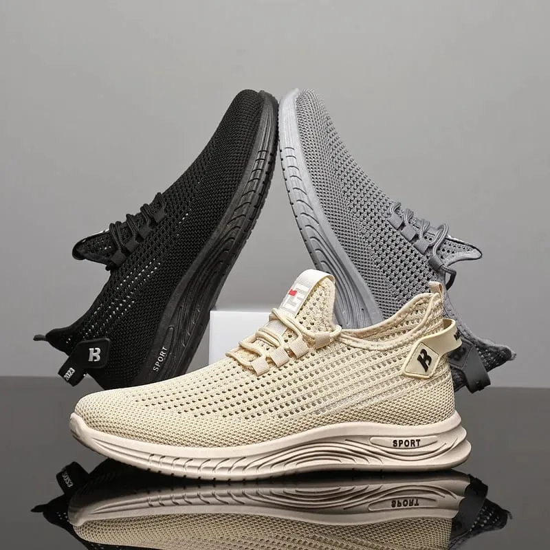 Lightweight Mesh Knit Trainers Men Soft Cushion Sole Daily Walking Sneakers Non Slip Breathable Outdoor Gym Running Footwear — image 4