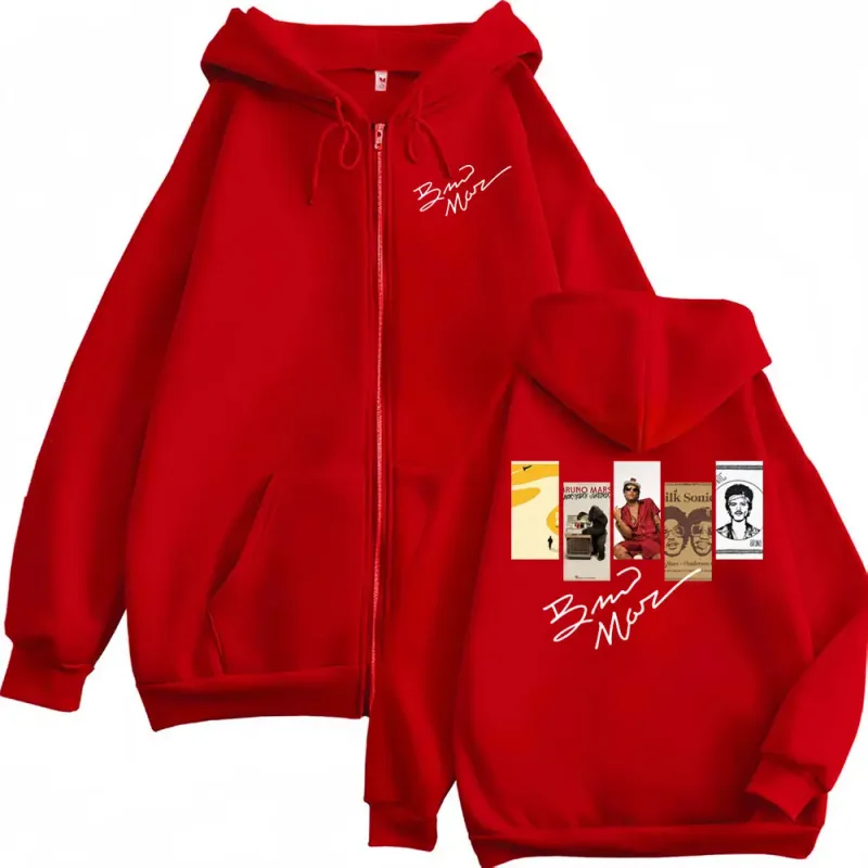 Bruno Mars Album 2026 Cover Zip Up Hoodies Men Women Fashion Hip Hop Gothic Jacket Sweatshirts Fleece Casual Zipper Hoodie Coats — image 4
