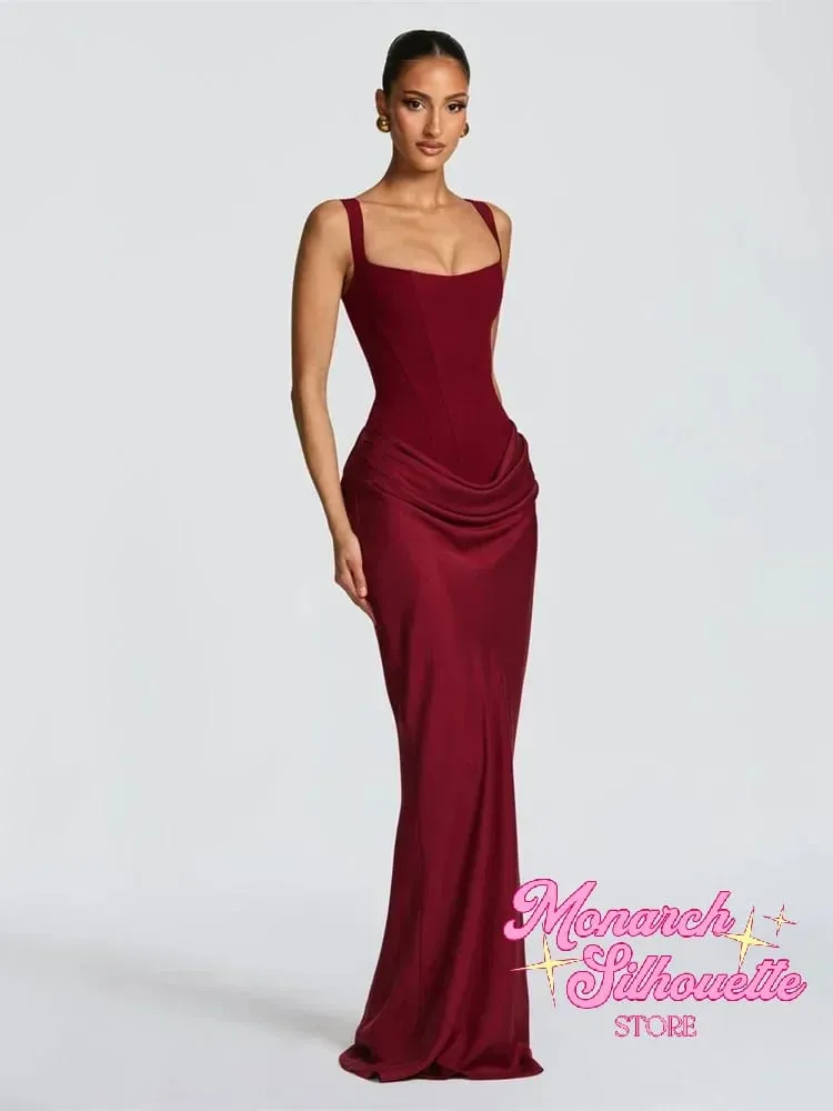 Sexy Luxury Pleated Sling Long Dress Women Elegant Solid Sleeveless Slim Fit Maxi Dresses 2026 Shinny Daily Lady Vestidos New — image 5
