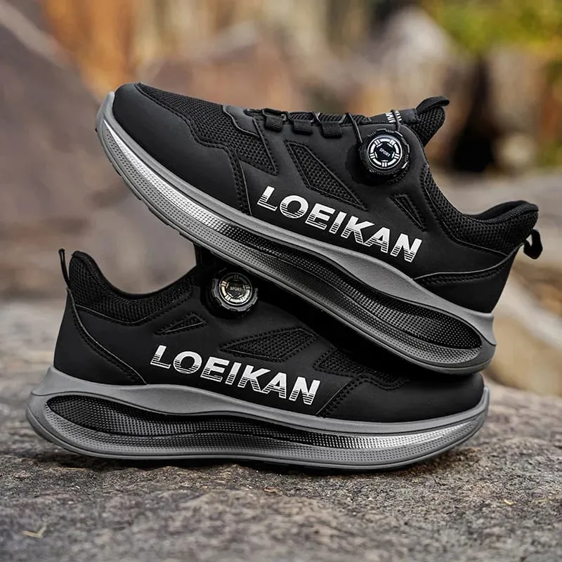 Men's Rotating Button Running Shoes Breathable Mesh Quick Lacing Athletic Sneakers — image 4
