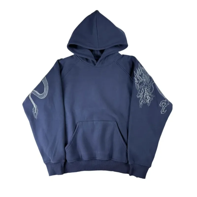 Y2K Men Oversized Hoodie Frayed Raw Edge Patch Letter Print Pullover Hooded Sweatshirt Multi Color Hip Hop Streetwear Hoodies — image 36