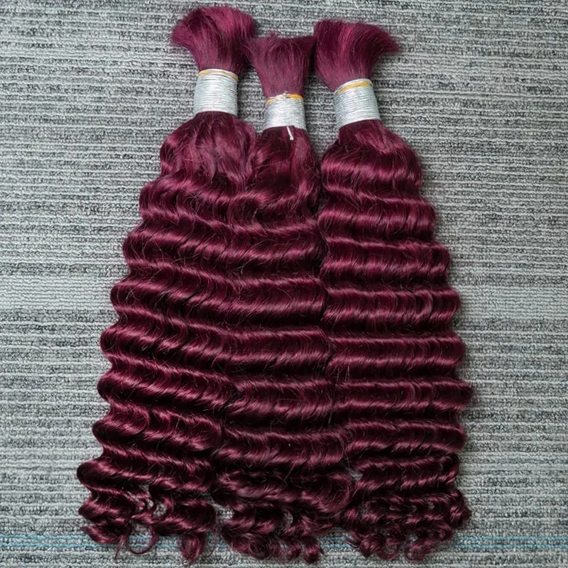 100% Human Hair Deep Wave Bulk Hair No Weft Bundles For Braiding Brazilian Virgin Hair Natural Wave Curly Hair Extensions Remy H — image 18