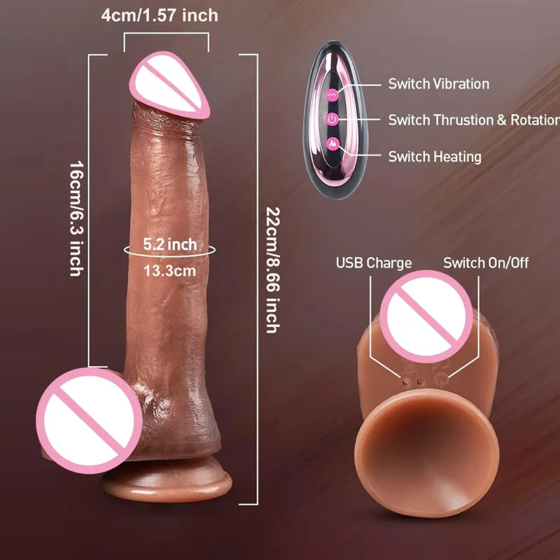 Pênis grande pênis vibrador realista vibrador telescópico feminino masturbador anal plug para mulheres empurrando brinquedos sexuais adultos masculino sex shop — image 8