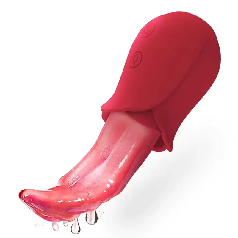 Rose Licking Realistic Tongue Vibrator G-spot Nipple Vagina Stimulator Clitoral Massager Thrusting Dildo Adult Sex Toy — image 8