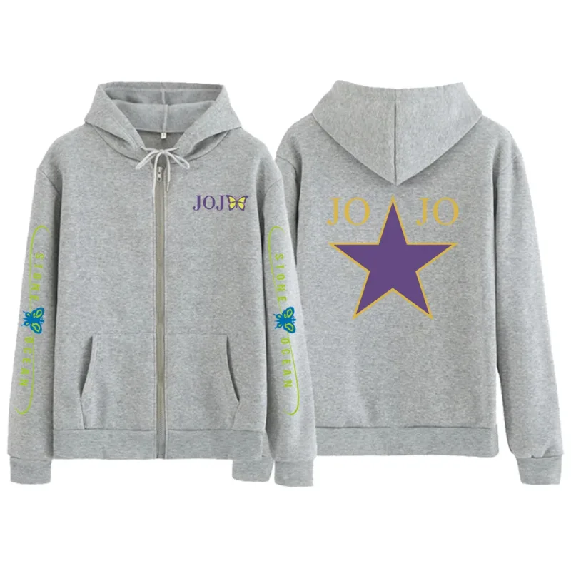 Hoodie Kupu-kupu Laut Batu Petualangan Aneh Anime Jojo Hoodie Gaya Anime Uniseks Longgar Kaus Atasan Musim Gugur Musim Semi