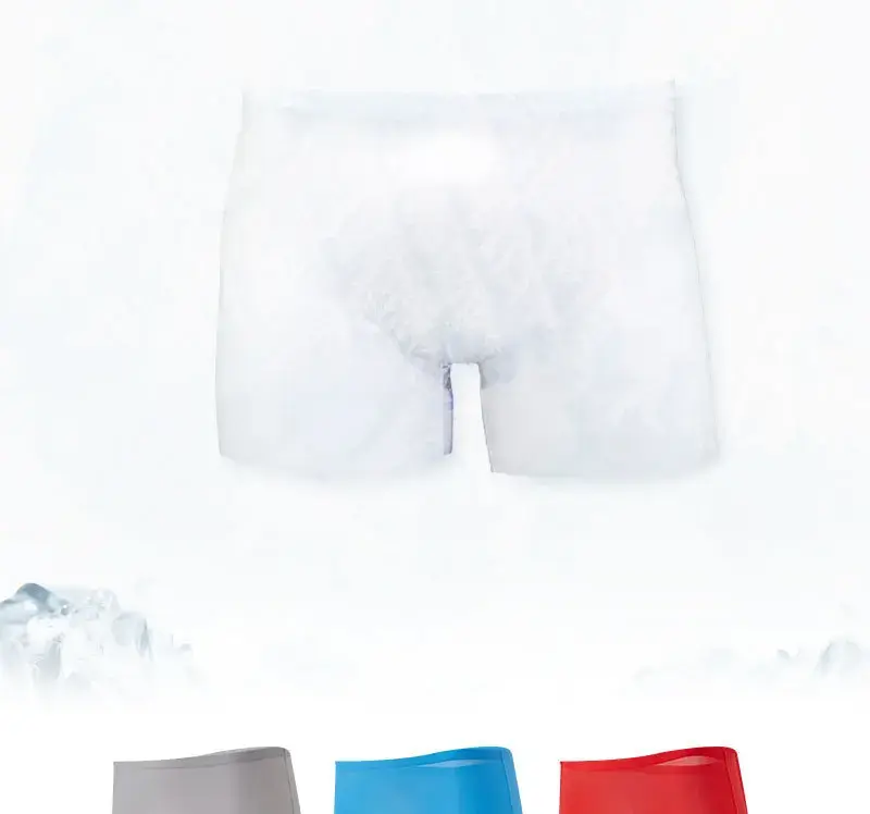 Ultratunn is sidenunderkläder Herr Sexiga Coola trosor Sömlösa Släta kalsonger Andas Boxer Trunks Manliga Andningsshorts — image 2