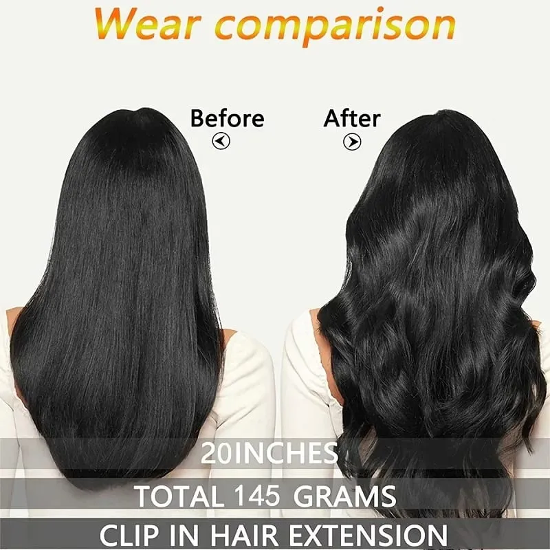 20Inch Synthetic Long Curly Clip In Hair Extensions Heat Resistant Fluffy Hairpiece for Women Daily Party Use — image 6