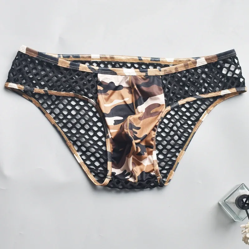 Man Underwear Mens Sexy Briefs Underpants Sissy Panties Camouflage U Pouch Hombre Slips Mesh Breathable Men's Lingerie Cuecas — image 15