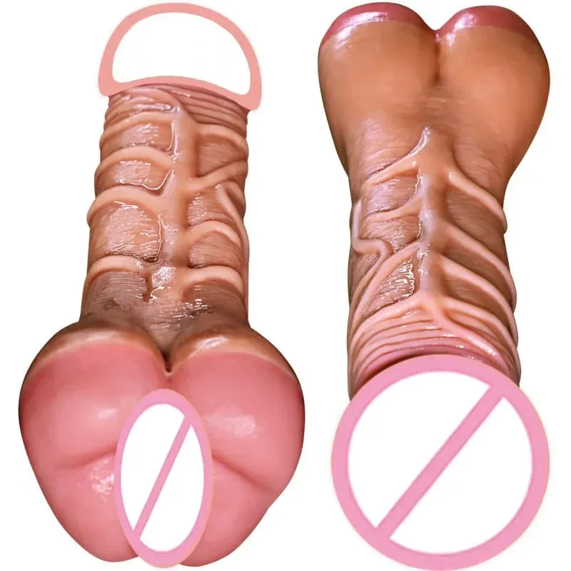 Couple Shared Masturbation Cup Realistic Vagina Sleeve with Textured Sleeve Attach Male Sex Toy Adult Men Massager