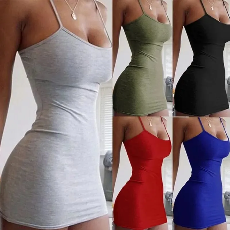 Summer Women Sexy Tight Bodycon Maxi Dress High Slit Strappy Nightclub Party Dress Outdoor Beach Vacation Casual Daily Wear Long