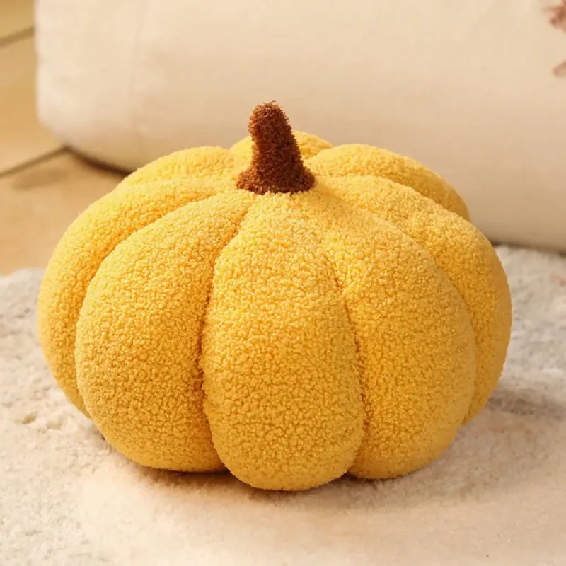 Home Decor Cotton Pumpkin Pillow Cute Soft Pumpkin Pillow Simulated Pumpkin Soft Back Cushion
