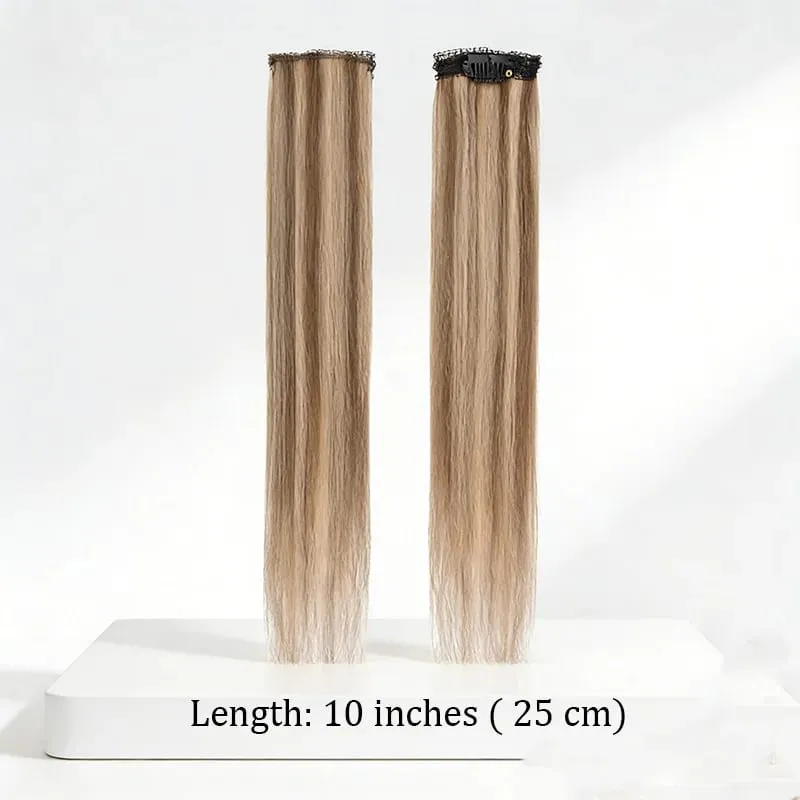 Hot Sale 10 Inch Straight Clip In Hair Extensions Synthetic Hairpiece For Women Daily Use — image 3