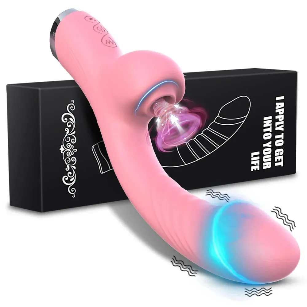 Sucking Or Licking Vibrator Vagina Massager Wand Adult Women Female G-Spot Stimulation Dildo Clitoris Sucker Lesbian Sex Toy — image 1