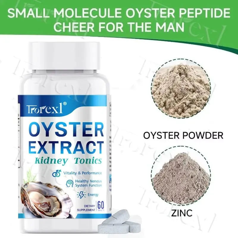 Oyster Extract - Supplement for Men Boosts Performance Supports Vitality Enhancing Extra Strength 60 Tablets — image 4