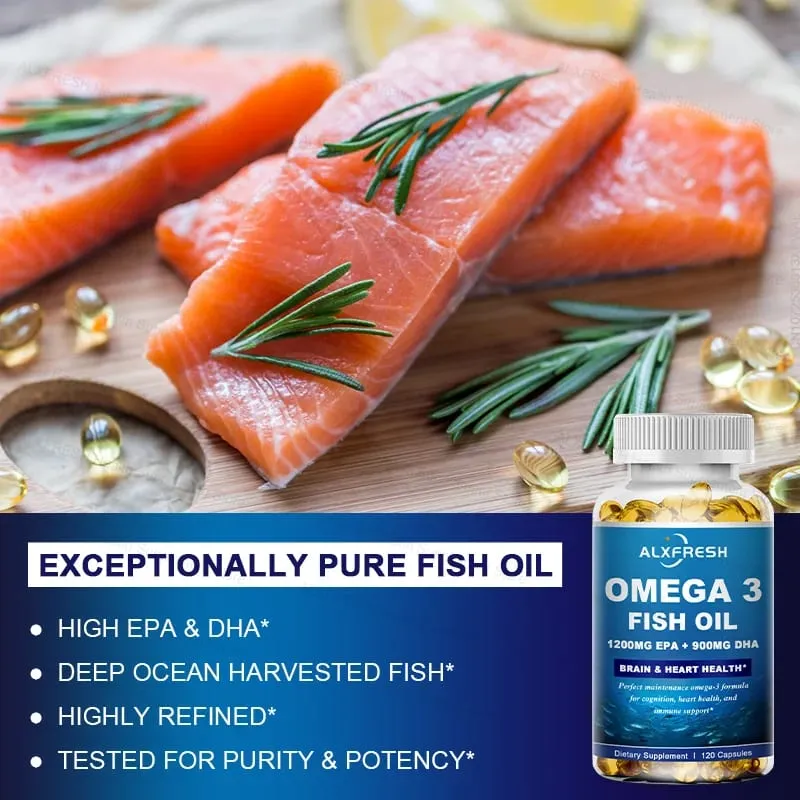 Original Omega 3 Fish Oil Capsules - High EPA & DHA Non-GMO - for Antioxidant Eyes Brain Cardiovascular Health — image 2