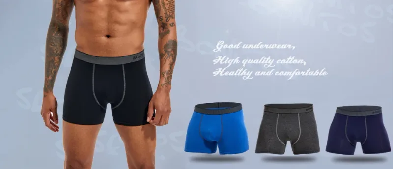 6 Pieces Solid Color Men's Panties BONITOS Letter Waistband Boxer Briefs Cotton Underwear Mens Boxers Classic Men Underpants — image 10