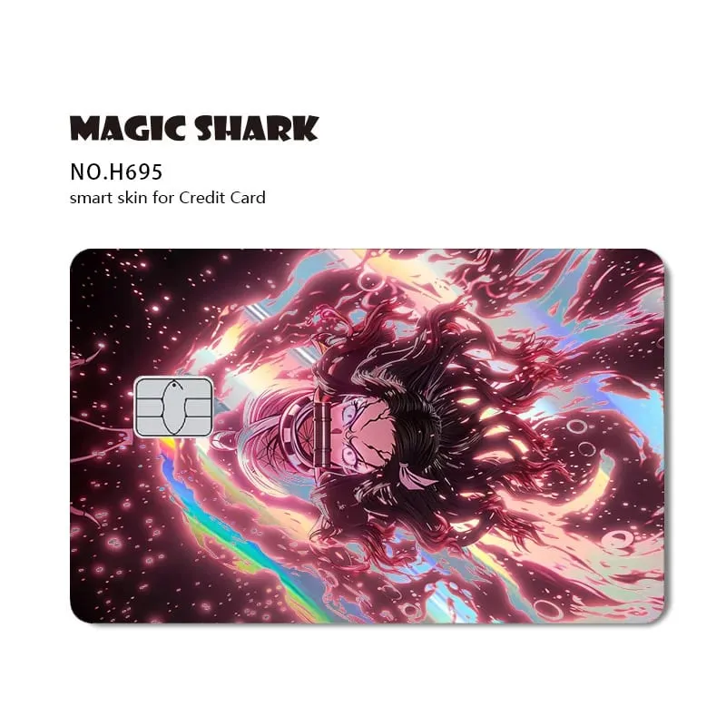 Magic Shark 2026 New Hot Demon Slayers Anime Shinny Holographic Laser Skin Cover Sticker Film for Debit Credit Bank Card