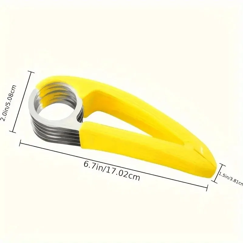 1pc Stainless Steel Manual Slicer - Food-Safe Easy-to-Use Round Blade for Bananas Cucumbers & More - Durable Kitchenware — image 2