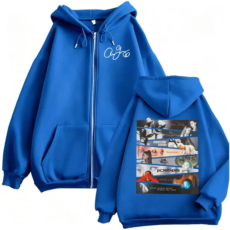 Ariana Grande Album 2026 Cover Zip Up Hoodies Men Women Fashion Aesthetic Sweatshirt Jacket Coats Casual Fleece Zipper Pullovers — image 4