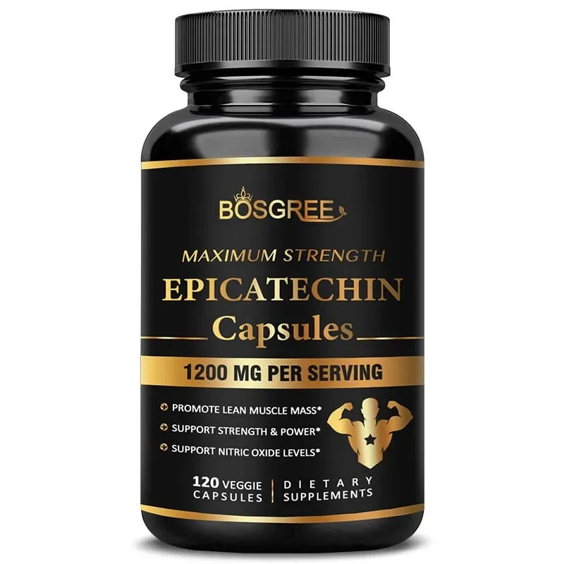 Epicatechin Capsules - Protein Synthesis Athletic Ability Strength and Lean Muscle Support - Carnosine Inhibitors Supplements