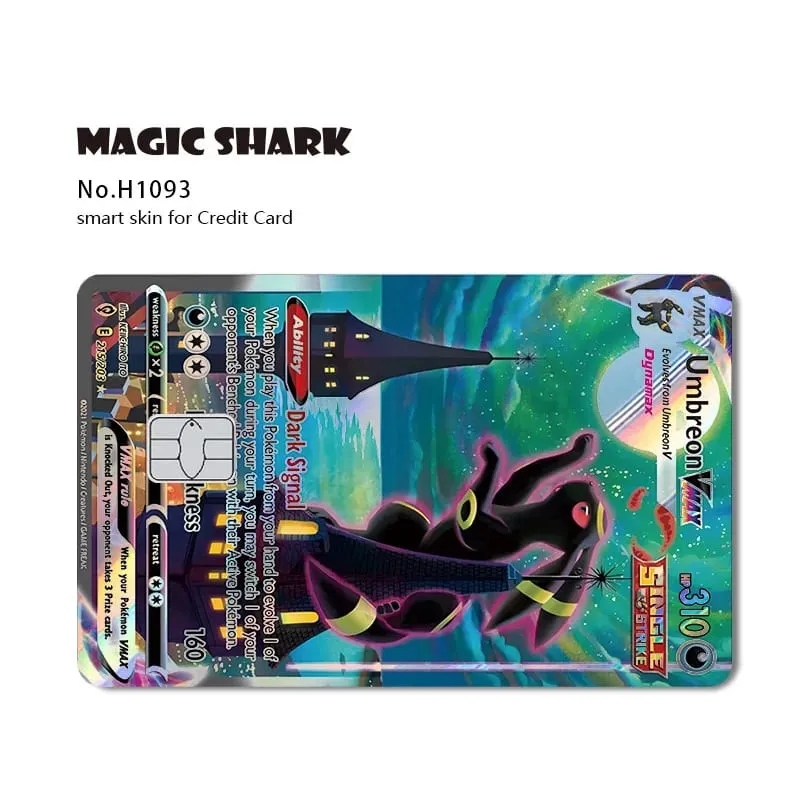 Magic Shark Mew Charizard EX Eevee Gengar Pikachu TCG Card Holographic Laser Skin Film Sticker for Bank Credit Card — image 31