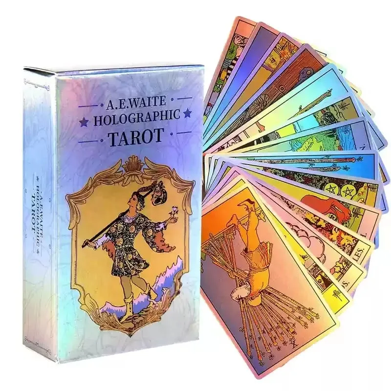 Colorful Holographic Waite Tarot Standard 78 Card Configuration Mirror Light and Shadow Card Face Immersive Divination — image 2