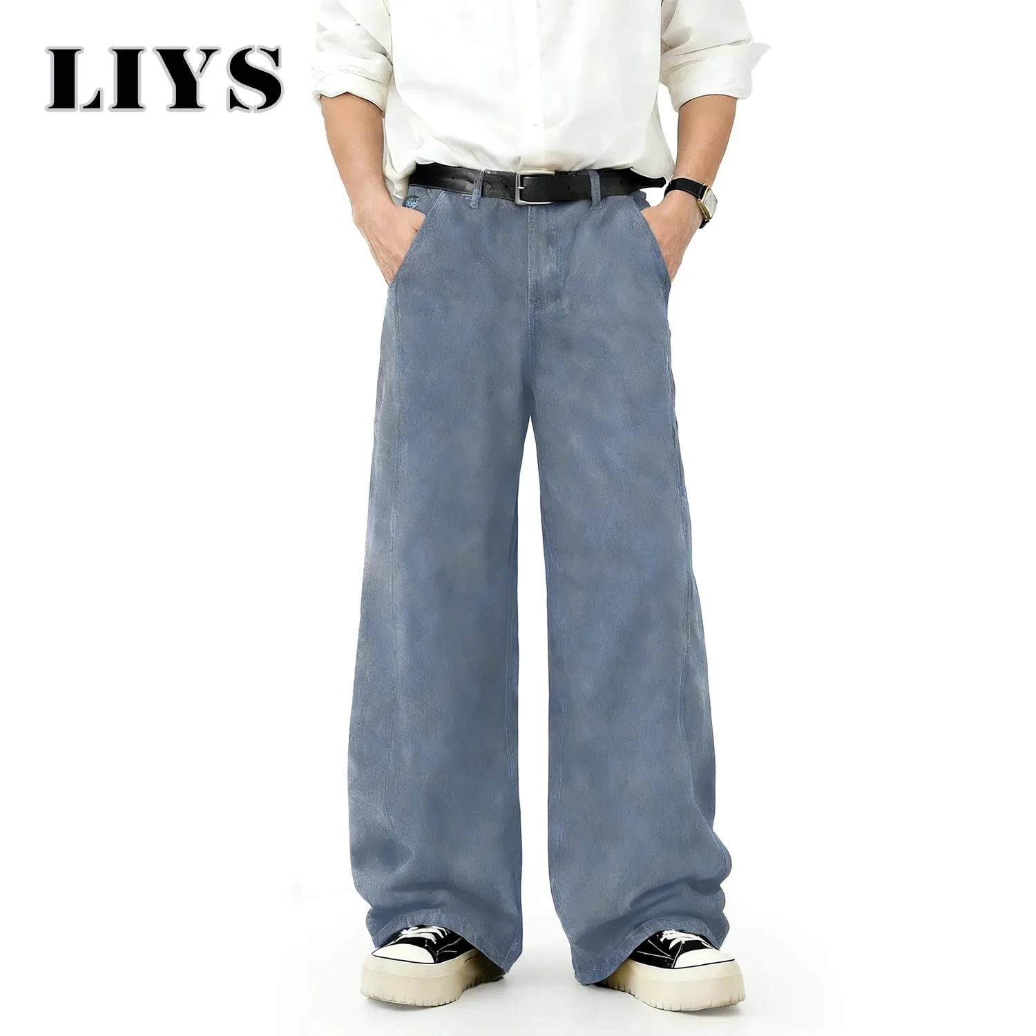 American Men's Retro Brown Ultra Baggy Wide Leg Jeans Street Casual Embroidery Oversized Men's Clothes Unisex Denim Pants — image 11