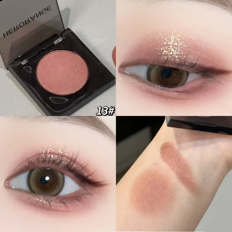 Herorange 16 Color Eyeshadow Highlight Palette Matte Shimmer Orange Brown Pink Champagne Waterproof Portable Festival Mak — image 8