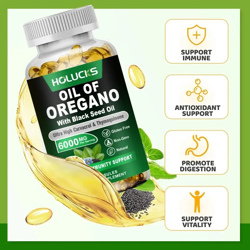 Pure Oil of Oregano Supplement for Sinus Relief Allergies & Healthy Immune Response Respiratory & Gut Health GMP Certified — image 4