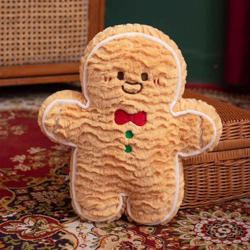 Cute Creative Hugis Christmas Pillow Soft Stuffed Kumportable Gingerbread Man Cushion Pana-panahong Pattern Waist Cushion Home Decor — image 6