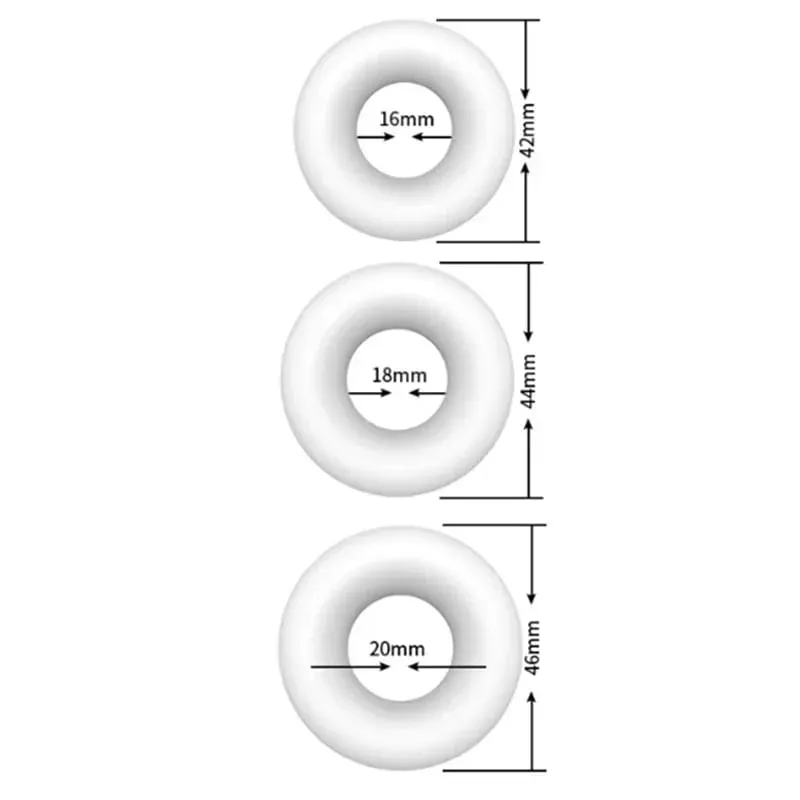 3 Pcs Soft Male Cock Rings Penis Erection Delay Ejaculation Testis Restraint Scrotum Ring Reusable Adult Sex Toys for Men